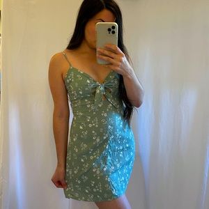 Lottie Moss Seafoam Floral Tie Bodice Mini Dress